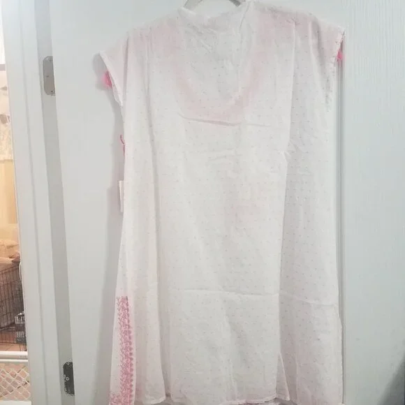 Simply Southern Swiss Dot Tassel Dress With Pink Size Large  NWT - Picture 3 of 3